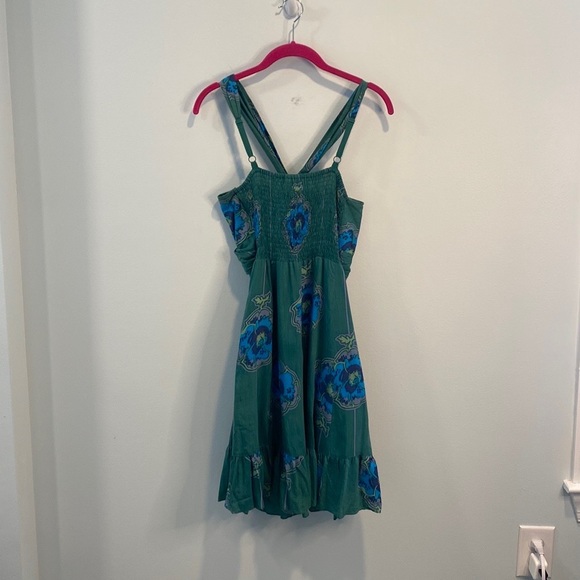 Free People real green poppy floral dress M - Picture 3 of 3